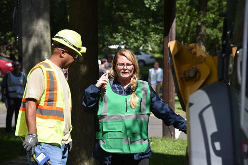 PSE&G and local safety professionals from across Union County practice keeping the public safe in the event of a damaged underground gas line. 