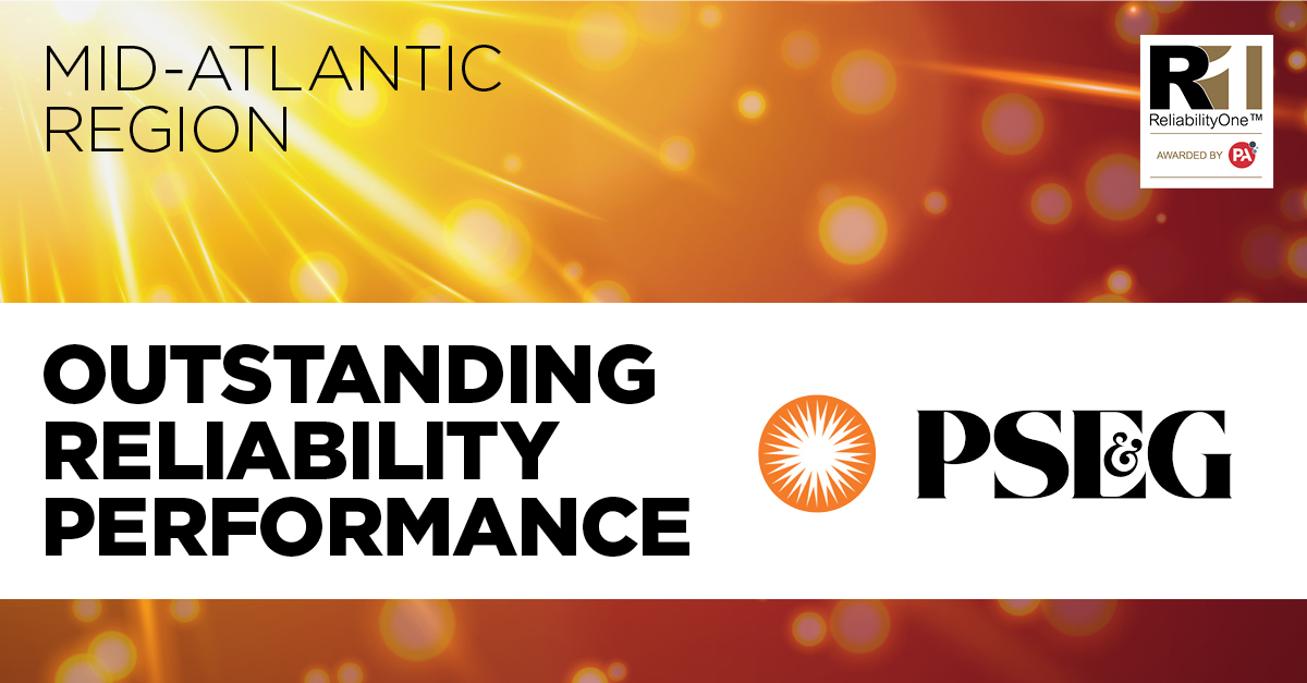 PSE&G has been named recipient of the 2019 ReliabilityOne™ Award for Outstanding Reliability Performance in the Mid-Atlantic Region – for the 18th consecutive year. 