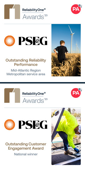 PSE&G wins the 2023 Reliability One Award for Outstanding Reliability Performance and Outstanding Customer Engagement.