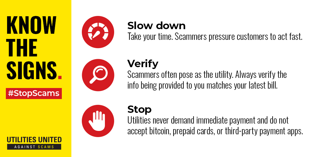 Know the signs to stop scams.