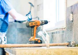 Closeup of a electric drill