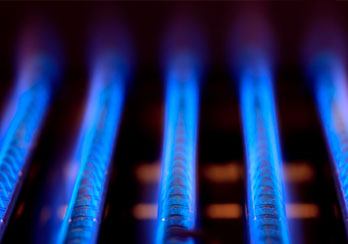 flames from a gas burner