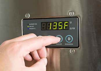 Digital display on hot water heater