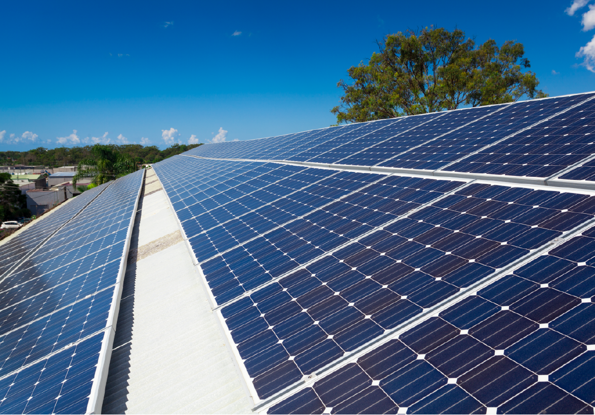 Solar panels installed on the roof of a home