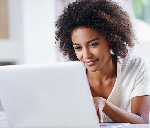 woman using a laptop computer