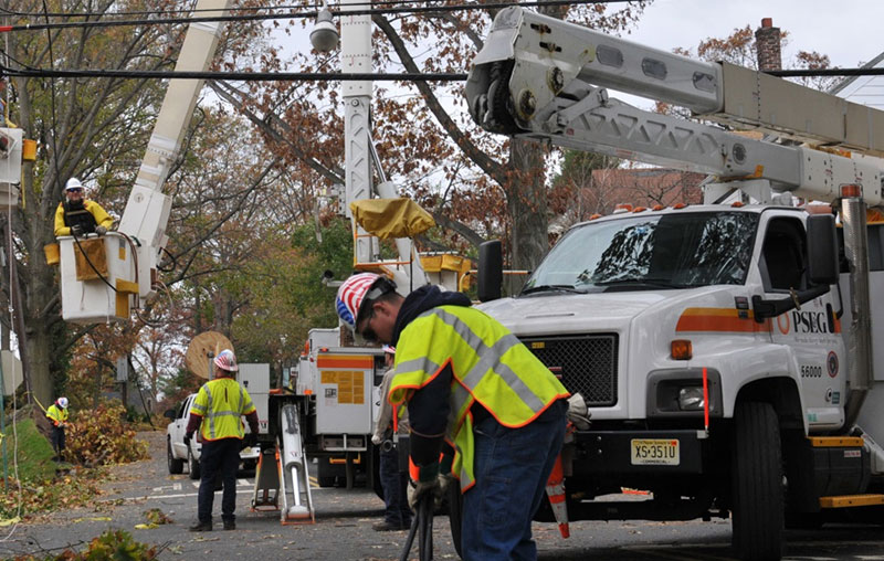 PSE&G electric utility linemen, working to restore power after a storm.