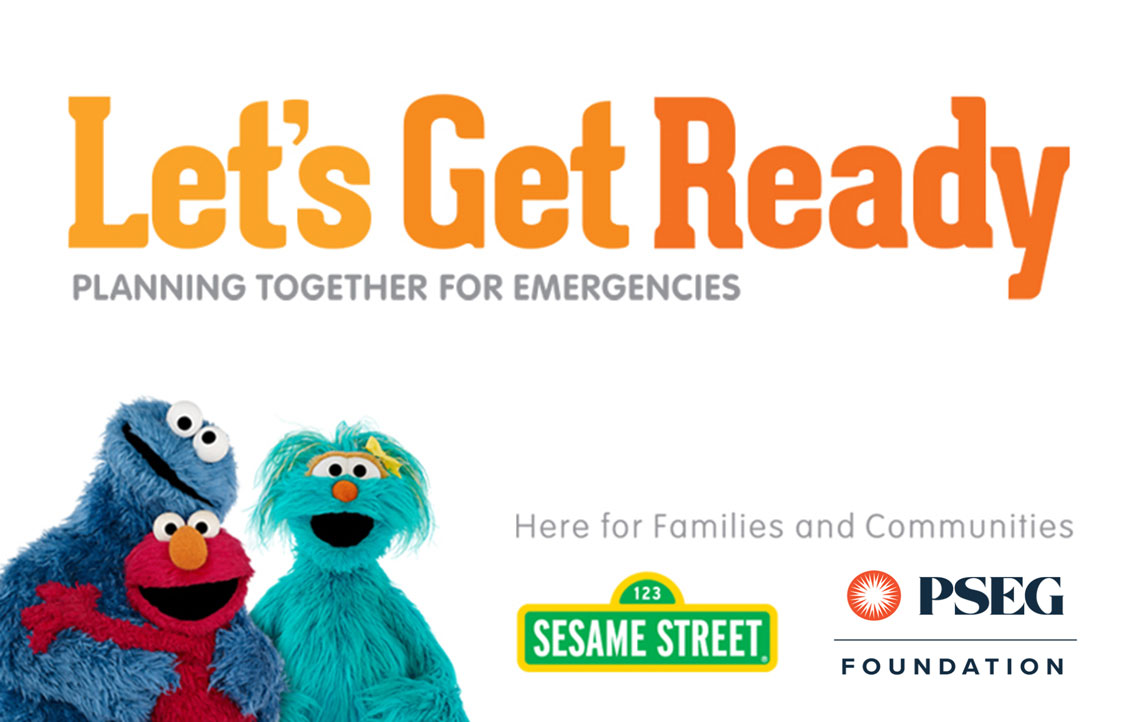 Sesame Street characters Cookie Monster, Elmo, and Rosita in cover image for Let’s Get Ready: Planning together for emergencies