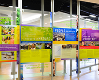Information displays in an exhibit