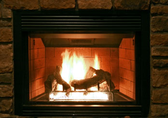 Picture of natural gas fireplace.
