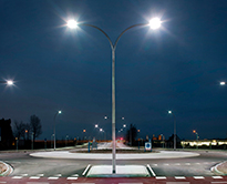 lights illuminating a road