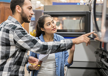 Customers shopping for ENERGY STAR® certified appliances, eligible for rebates.