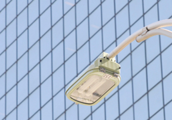 Streetlight outside office building