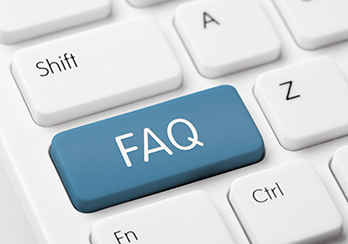An FAQ button on a computer keyboard