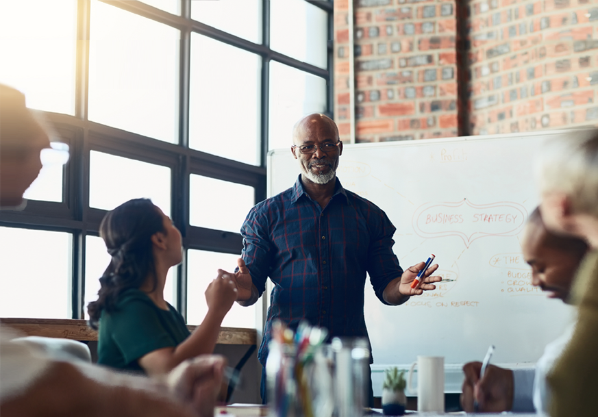 Teacher hosting workshop