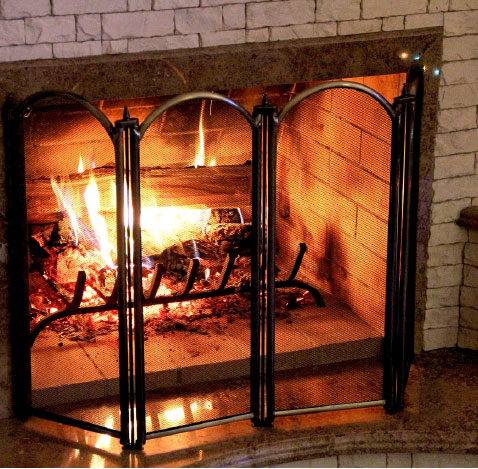 Picture of natural gas powered fireplace.