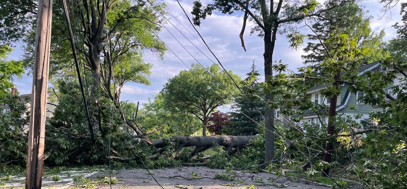 July 4, 2026 - PSE&G service territory storm damage is shown.
